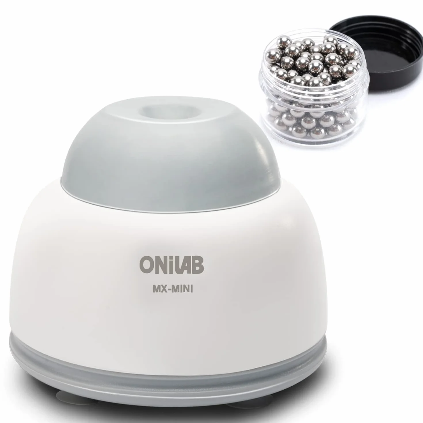 ONiLAB Mini Vortex Mixer z funkcją dotykową, mieszanie w laboratorium, lakier do paznokci, klej do rzęs i farby akrylowe, wirówka laboratoryjna do probówek, w zestawie 120 sztuk kul mieszających ze