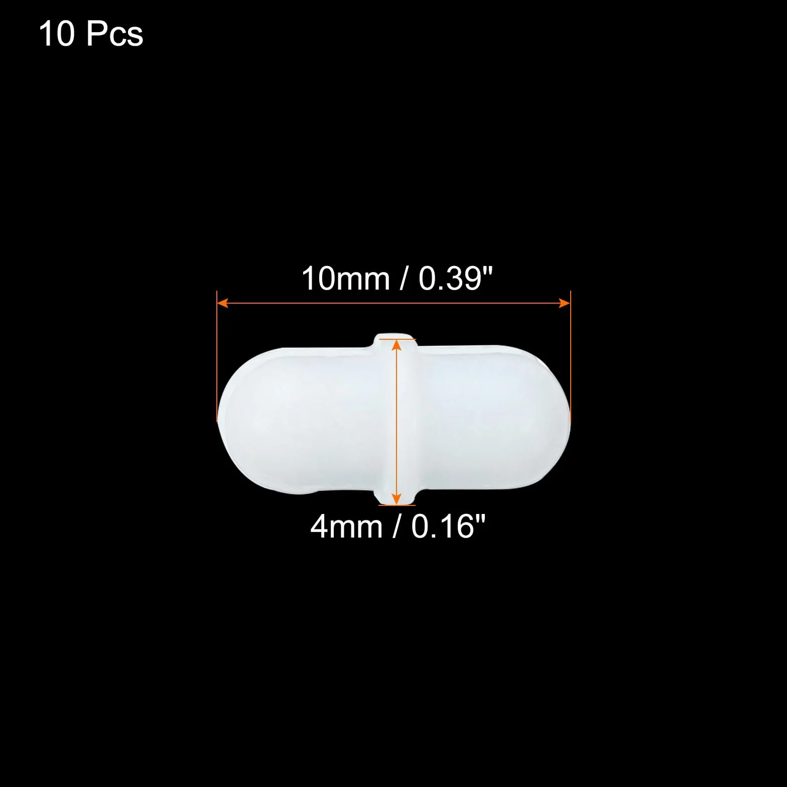 QUARKZMAN Magnetyczny pręt mieszający do mieszadła magnetycznego, kształt cylindryczny, powłoka PTFE, biały magnes, 10 mm / 0,39 cala, do laboratorium, 10 sztuk