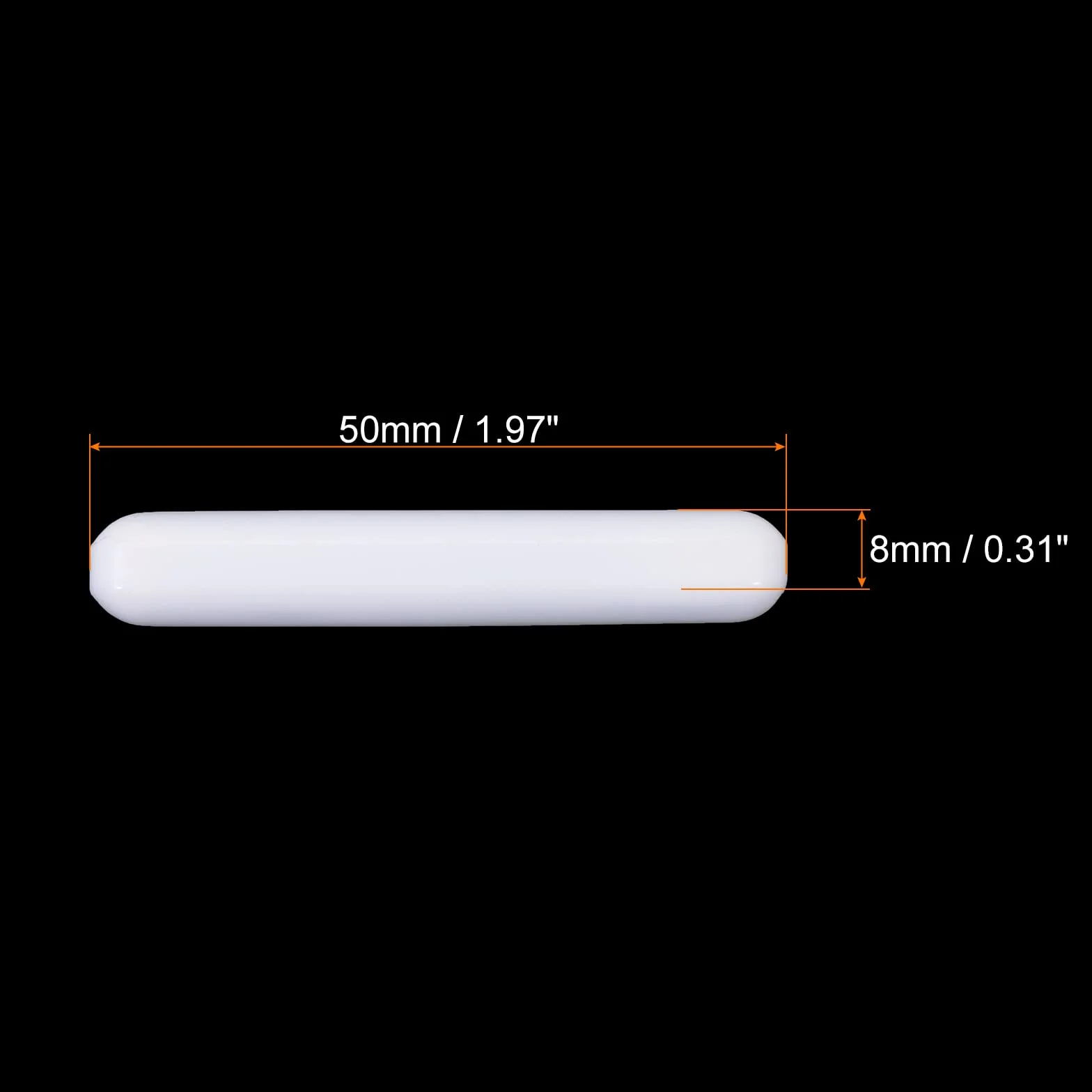 QUARKZMAN 3 szt. mieszadło magnetyczne, mieszadło, pręt 50 mm/1,97" cylindryczny kształt cylindra powłoka PTFE magnes biały do laboratorium
