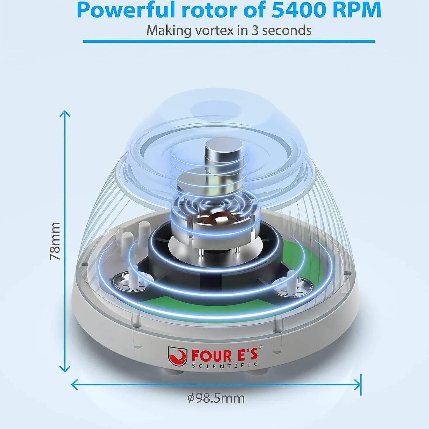 FOUR E'S SCIENTIFIC Mini Vortex mikser mieszalnik kolorów laboratoryjny Vortex wstrząsarka mieszalnik farb akrylowych tryb dotykowy Φ5,5 mm orbita 5000 obr./min 50 ml