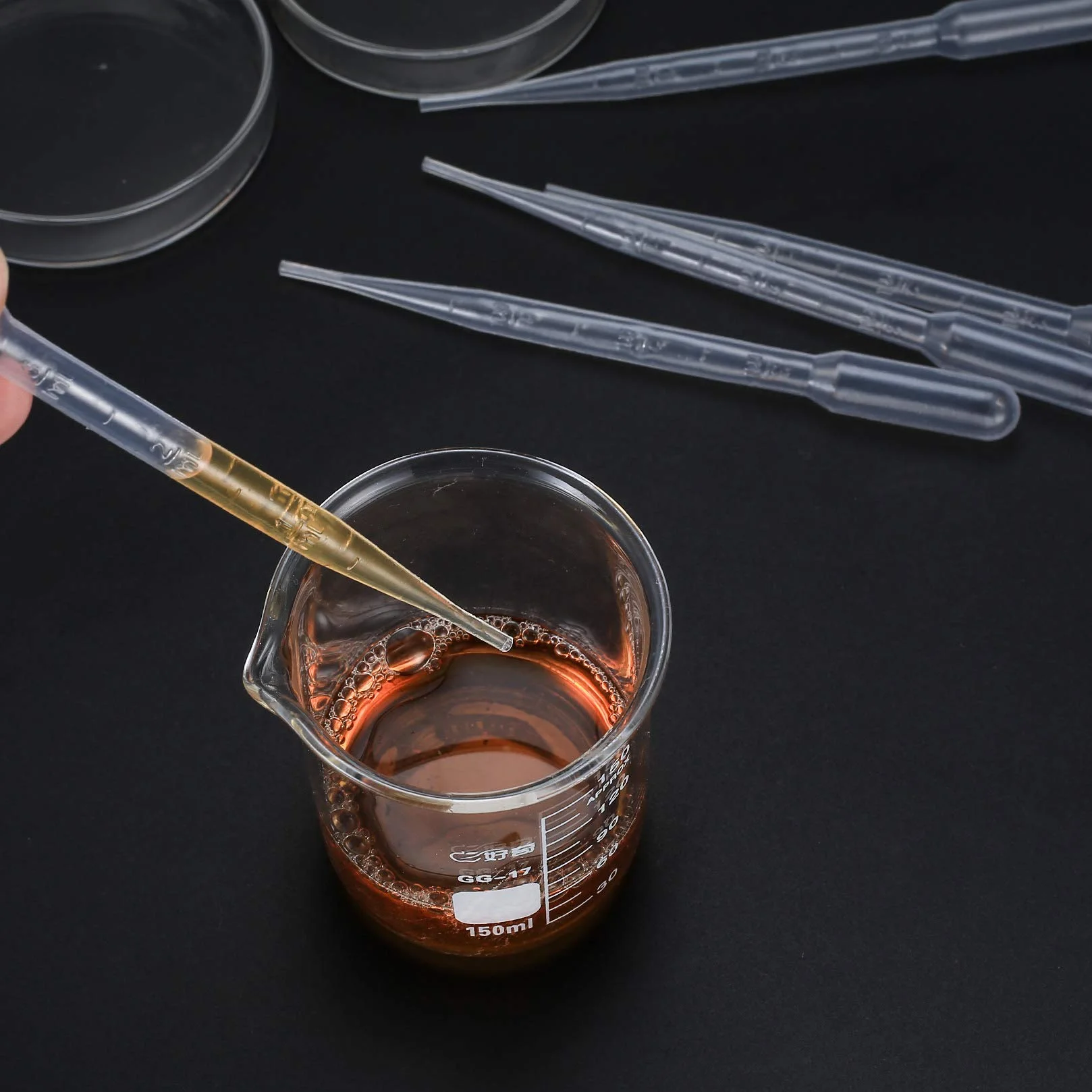 200 sztuk jednorazowych pipet 200 sztuk jednorazowych pipet 3 ml, plastikowych przeźroczystych pipet mierniczych, do stosowania w laboratoriach, klasach i eksperymentach