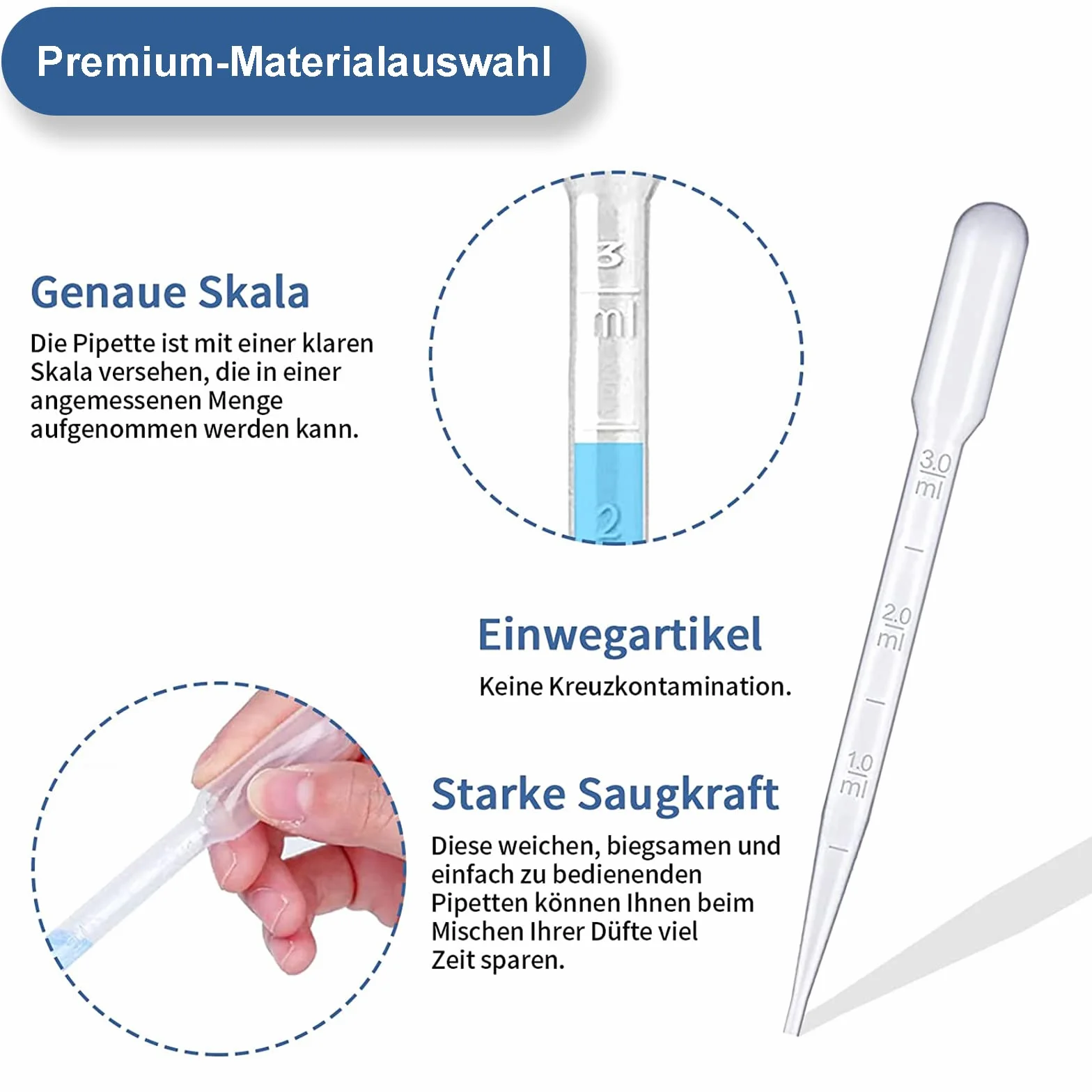 qingmeng Pipety, 100 sztuk 3 ml pipety transferowe z tworzywa sztucznego, pipety transferowe, pipety dla dzieci, plastik, kroplomierz z tworzywa sztucznego, pipety jednorazowe, pipety do picia, beczka z pipety, odpływ pipety