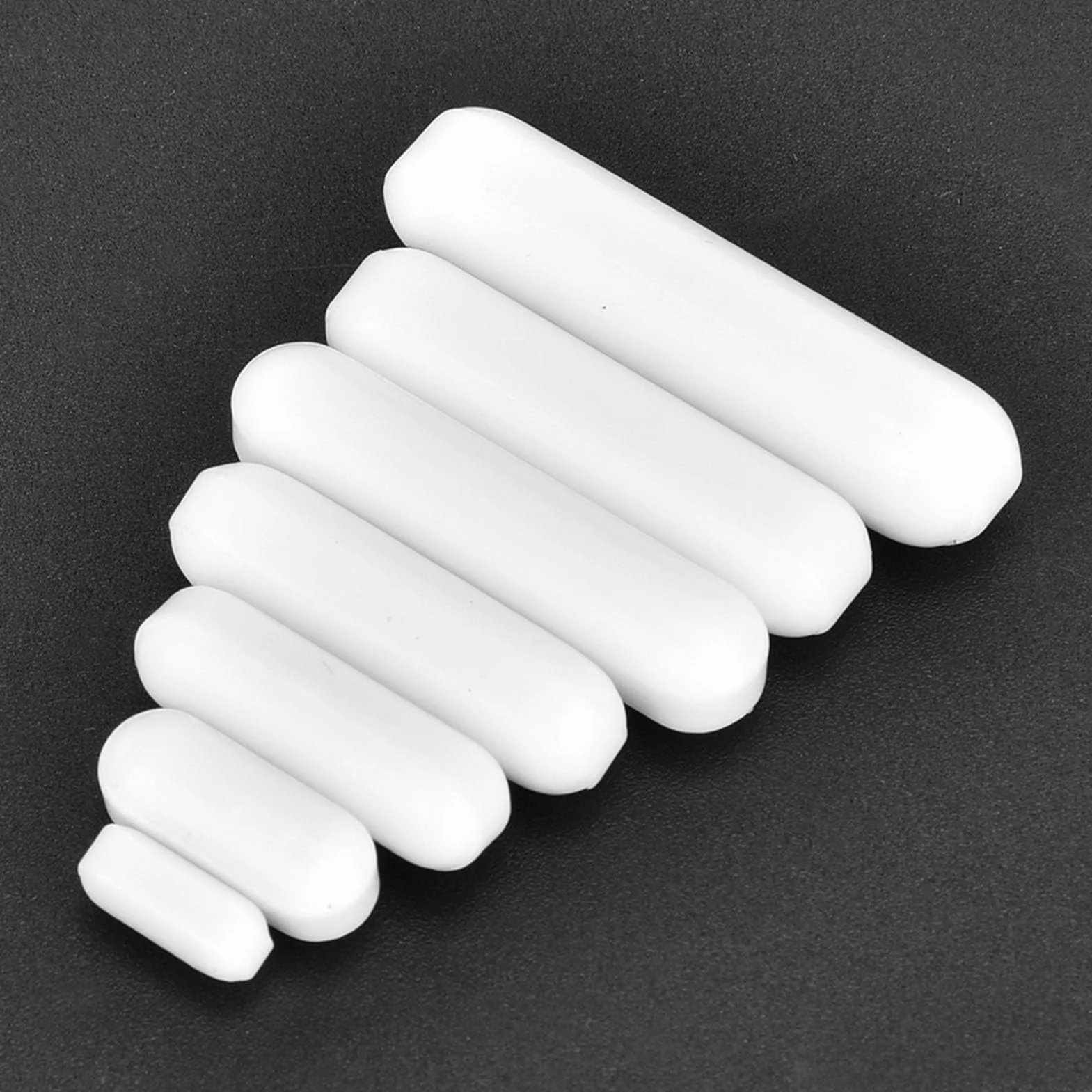 7 Sztuk Mieszadło Magnetyczne z Pokrywą PTFE, Mieszadełka Odporność na Korozję – Biały Komplet do Laboratorium Biochemicznego, Typ C