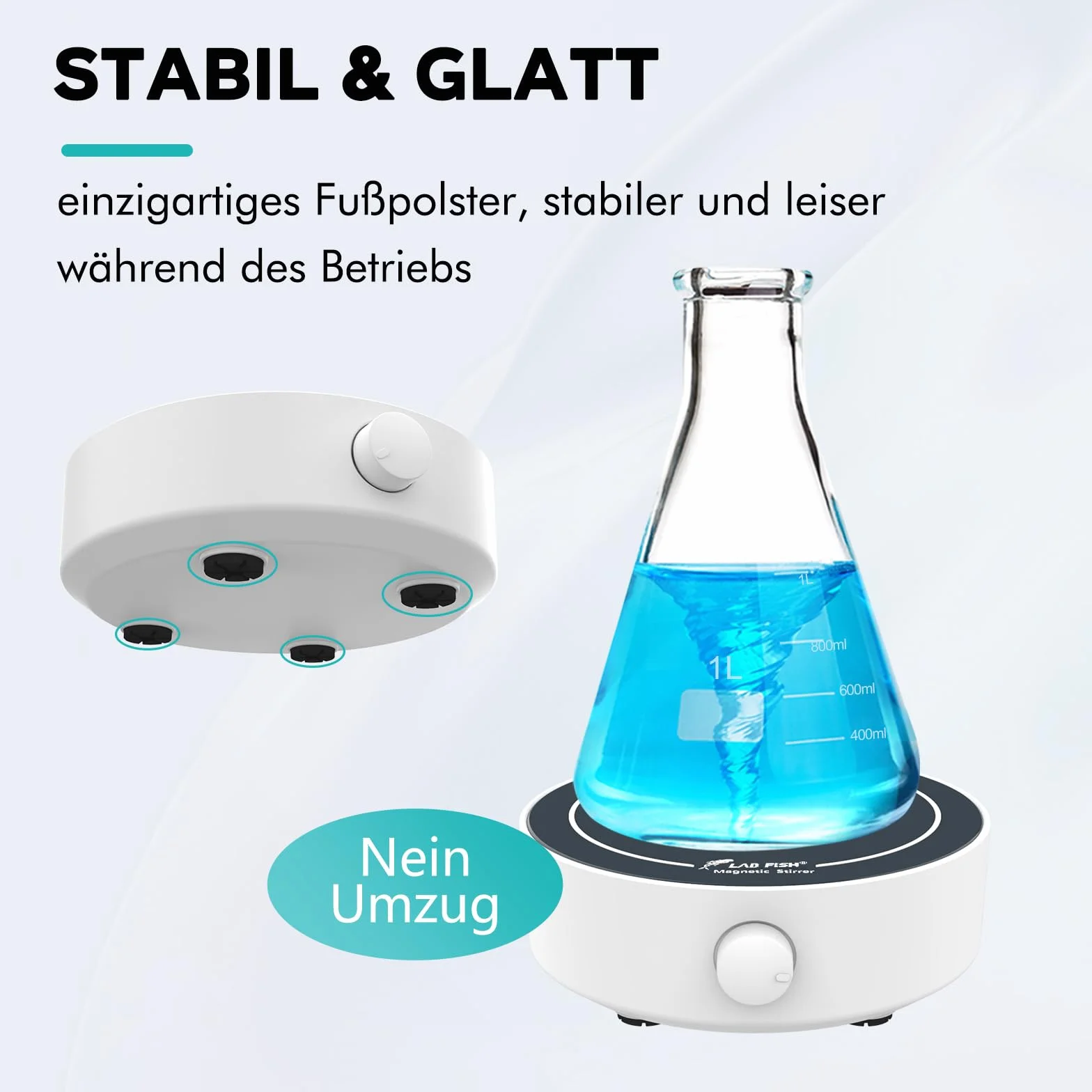 LAB FISH Mieszadło magnetyczne 200-1800 PRM z mieszadłem magnetycznym 3000 ml, mieszadło magnetyczne 3 szt. i pręt mieszający do laboratorium i piwa domowego
