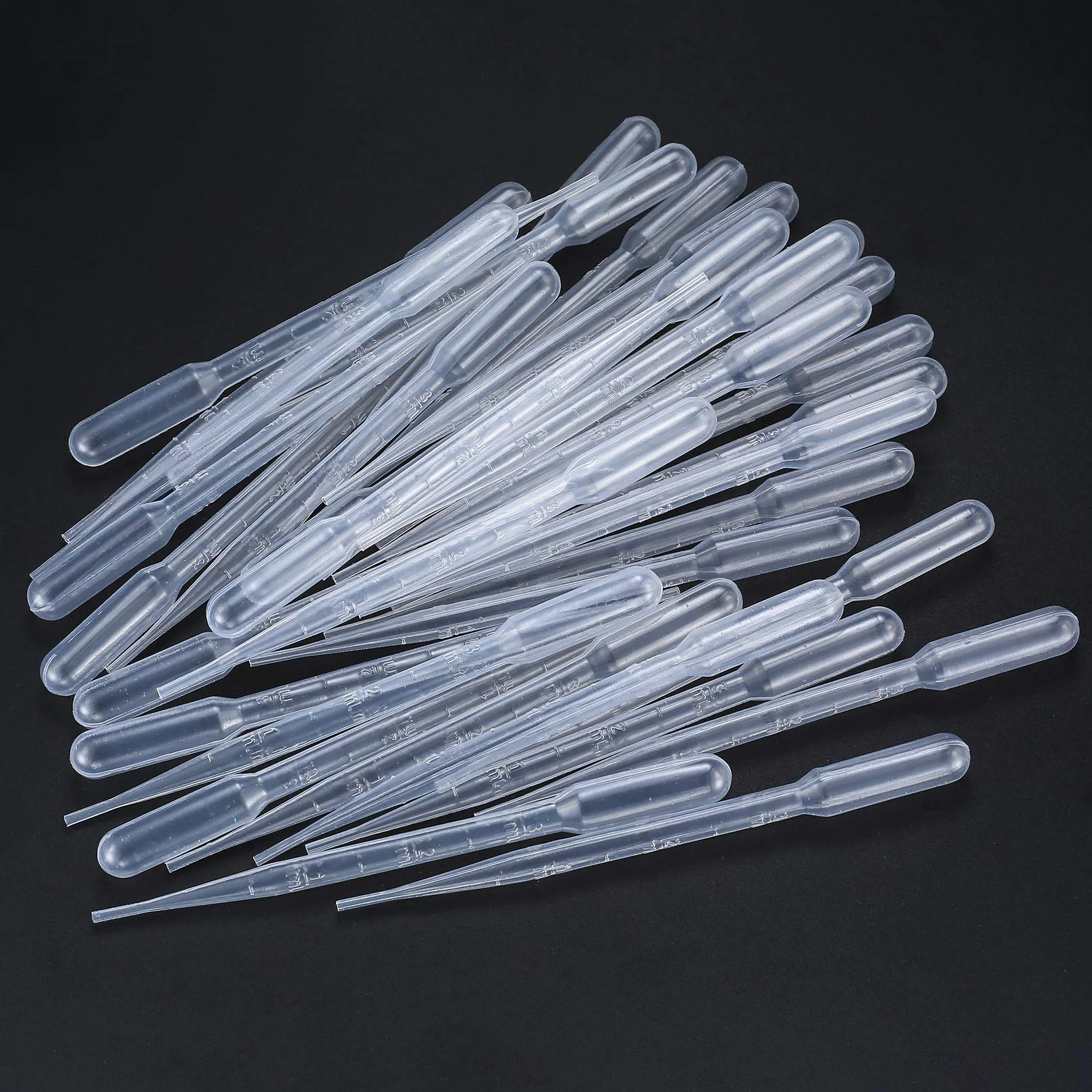 200 sztuk jednorazowych pipet 200 sztuk jednorazowych pipet 3 ml, plastikowych przeźroczystych pipet mierniczych, do stosowania w laboratoriach, klasach i eksperymentach