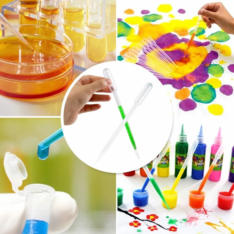 HUAZIZ 500 sztuk pipety transferowe 0,5 ml z tworzywa sztucznego, jednorazowa pipeta pomiarowa do laboratoriów naukowych, pipety transferowe, pipety wielokrotnego użytku, przezroczyste pipety