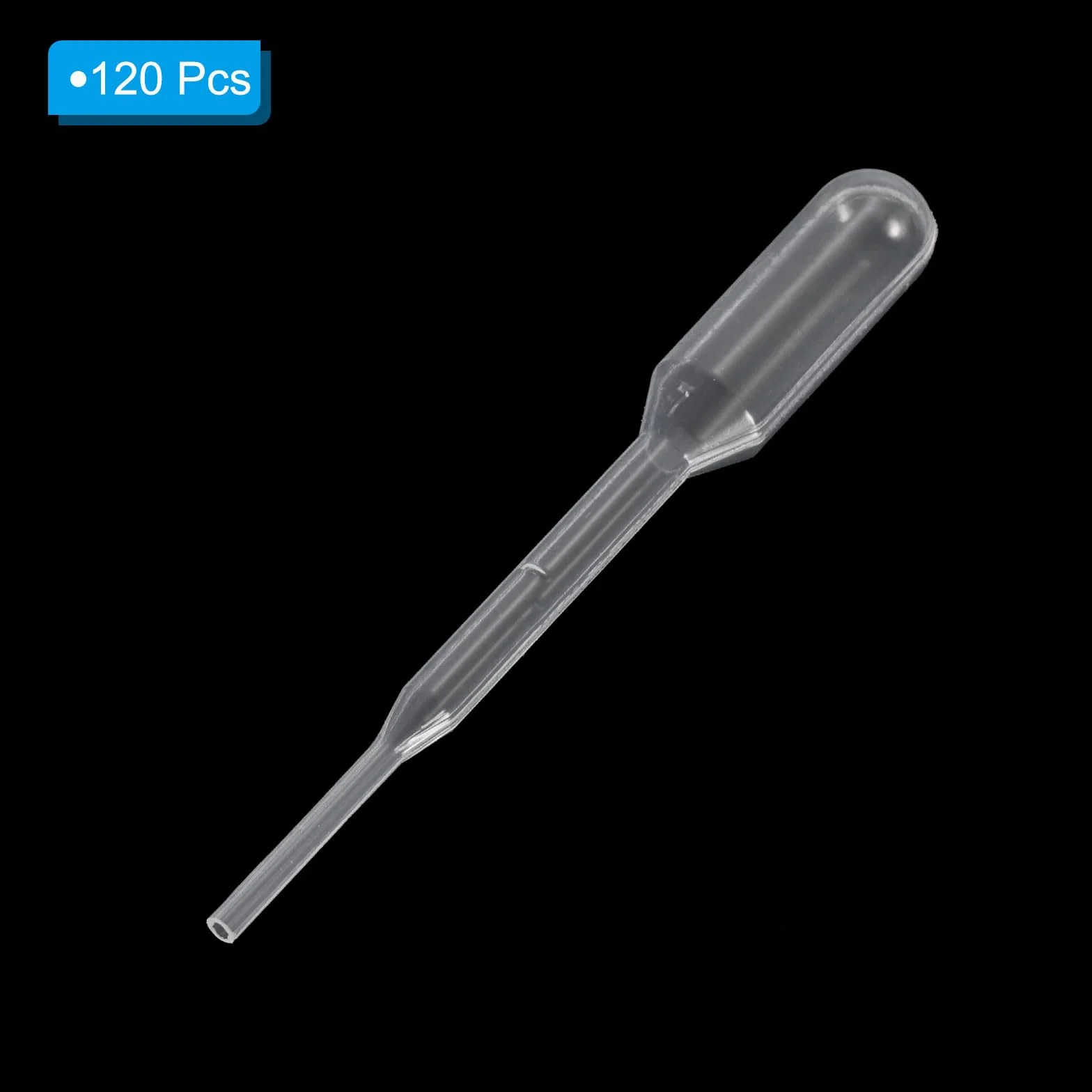 PATIKIL Pipety 0,2 ml, 120 sztuk jednorazowych plastikowych pipet transferowych, plastikowa pipeta kalibrowana do nauki, laboratorium, żywica DIY, rękodzieło, olej, sztuka do makijażu