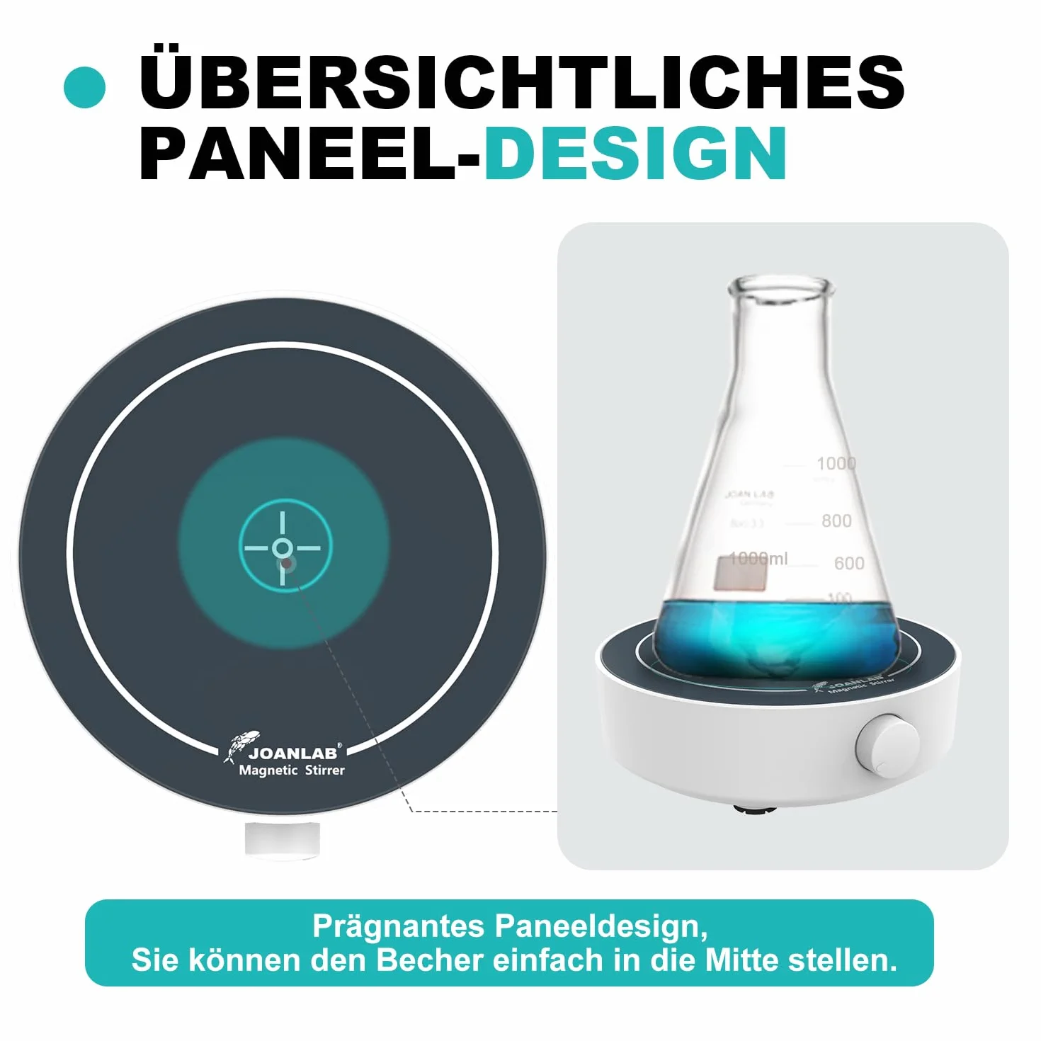 JOANLAB Lab mini mikser magnetyczny, 3000 ml, mikser magnetyczny, z mieszadłem i retriever