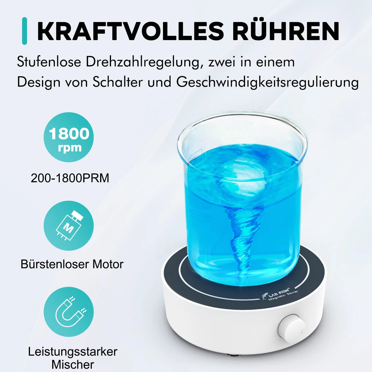 LAB FISH Agitateurs Magnétiques De Laboratoire 200-1800PRM pojemność 3000 ml Melangeur Magnetique do laboratorium i homebrew