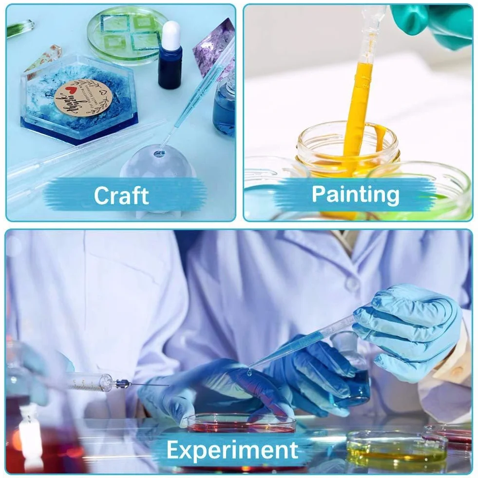 HUAZIZ 500 sztuk pipety transferowe 0,5 ml z tworzywa sztucznego, jednorazowa pipeta pomiarowa do laboratoriów naukowych, pipety transferowe, pipety wielokrotnego użytku, przezroczyste pipety