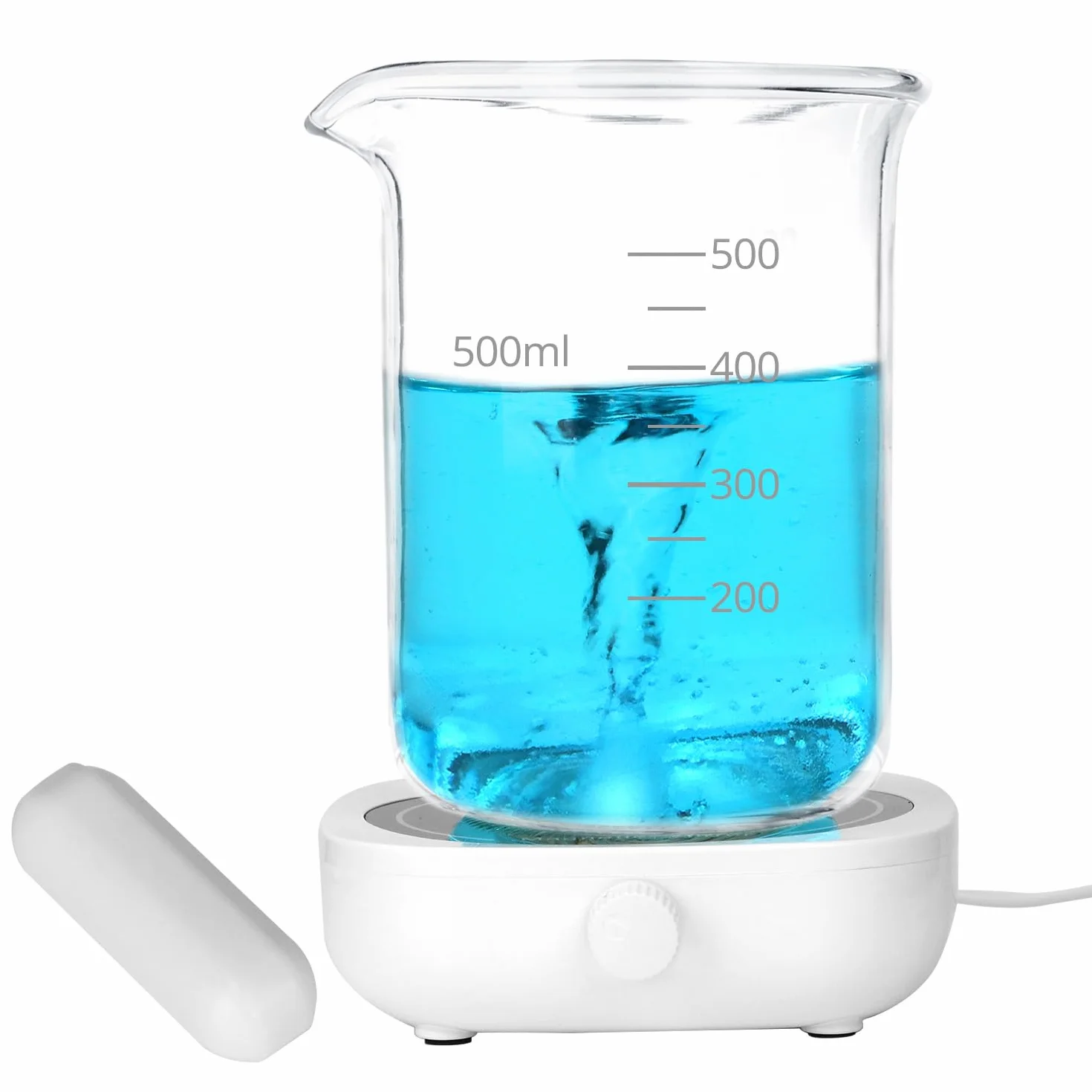 QWORK® Mieszadło magnetyczne zasilane przez USB o regulowanej prędkości 2000 obr./min, pojemność 1000 ml, idealny do warzenia w laboratoriach i w domu
