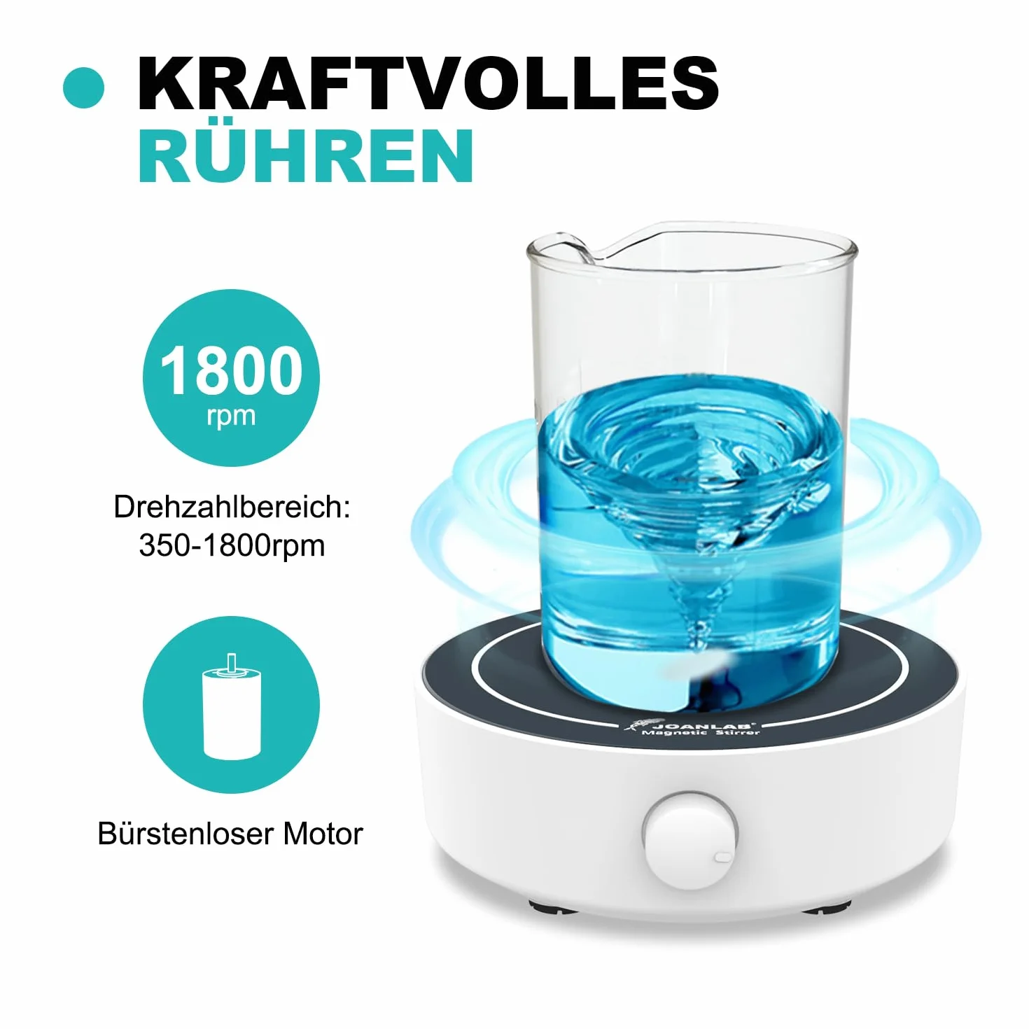 JOANLAB Lab mini mikser magnetyczny, 3000 ml, mikser magnetyczny, z mieszadłem i retriever