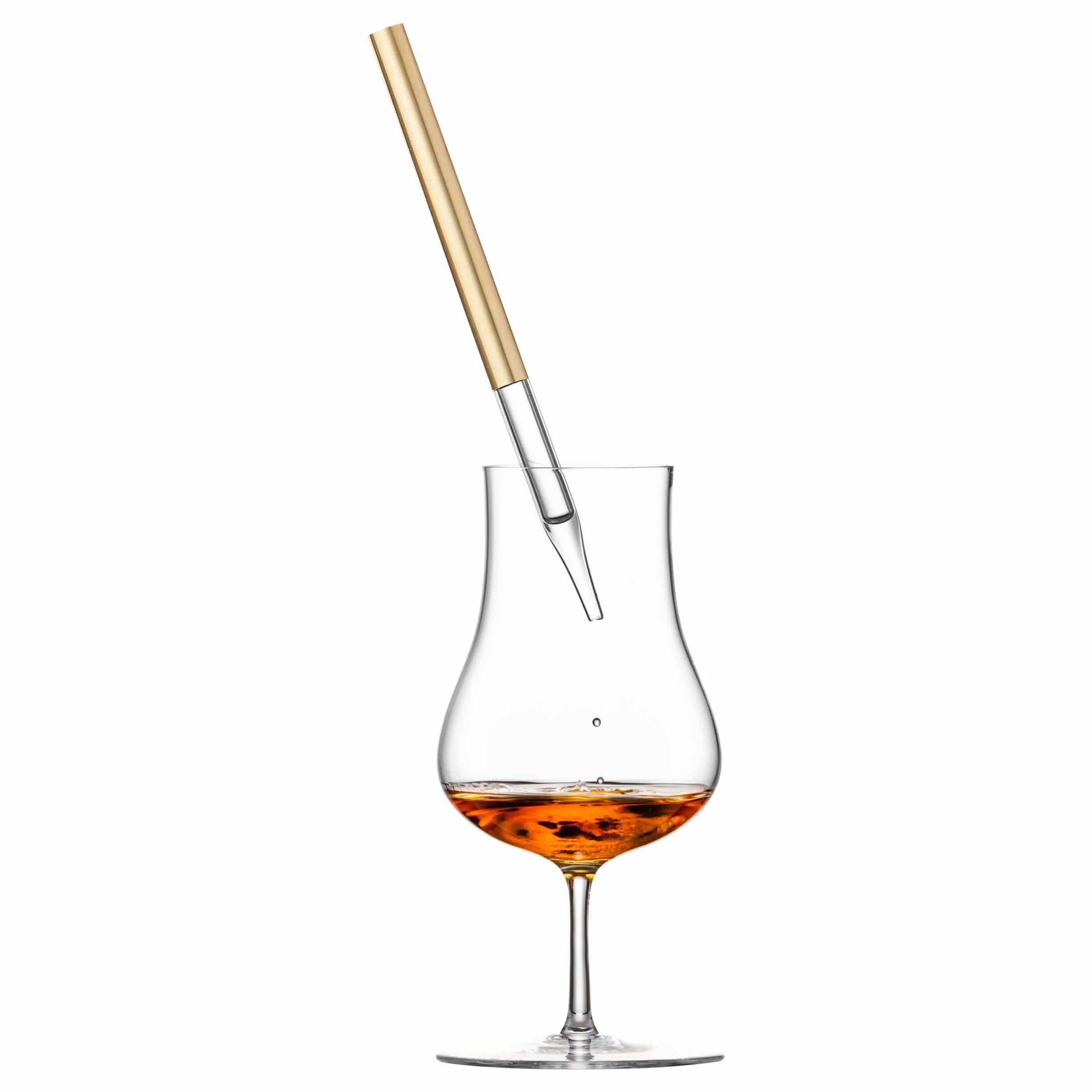 EISCH Złota pipeta do whisky – ręcznie wykonana szklana pipeta uszlachetniona prawdziwym złotem – Made in Germany