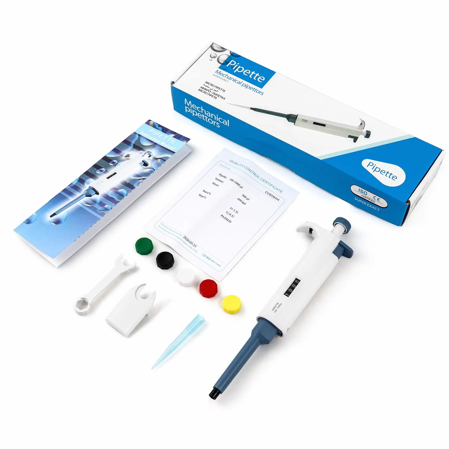 QWORK® 100ul-1000ul Regulowana mikropipeta laboratoryjna Jednokanałowa, precyzyjna pipeta automatyczna