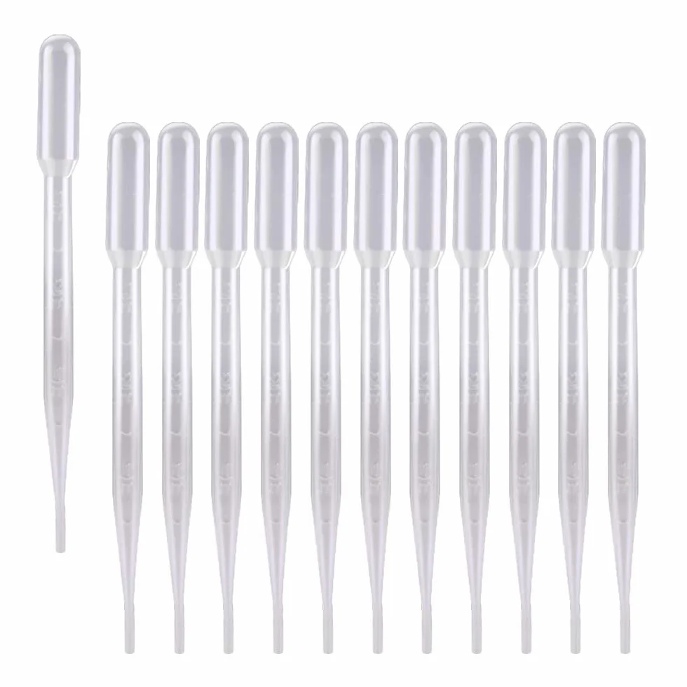 stonylab Pipety z kroplomierzem 3 ml Pipette Dropper, stopniowane plastikowe pipety transferowe do olejków eterycznych, przezroczyste i jednorazowe (3 ml, 100 opakowań)