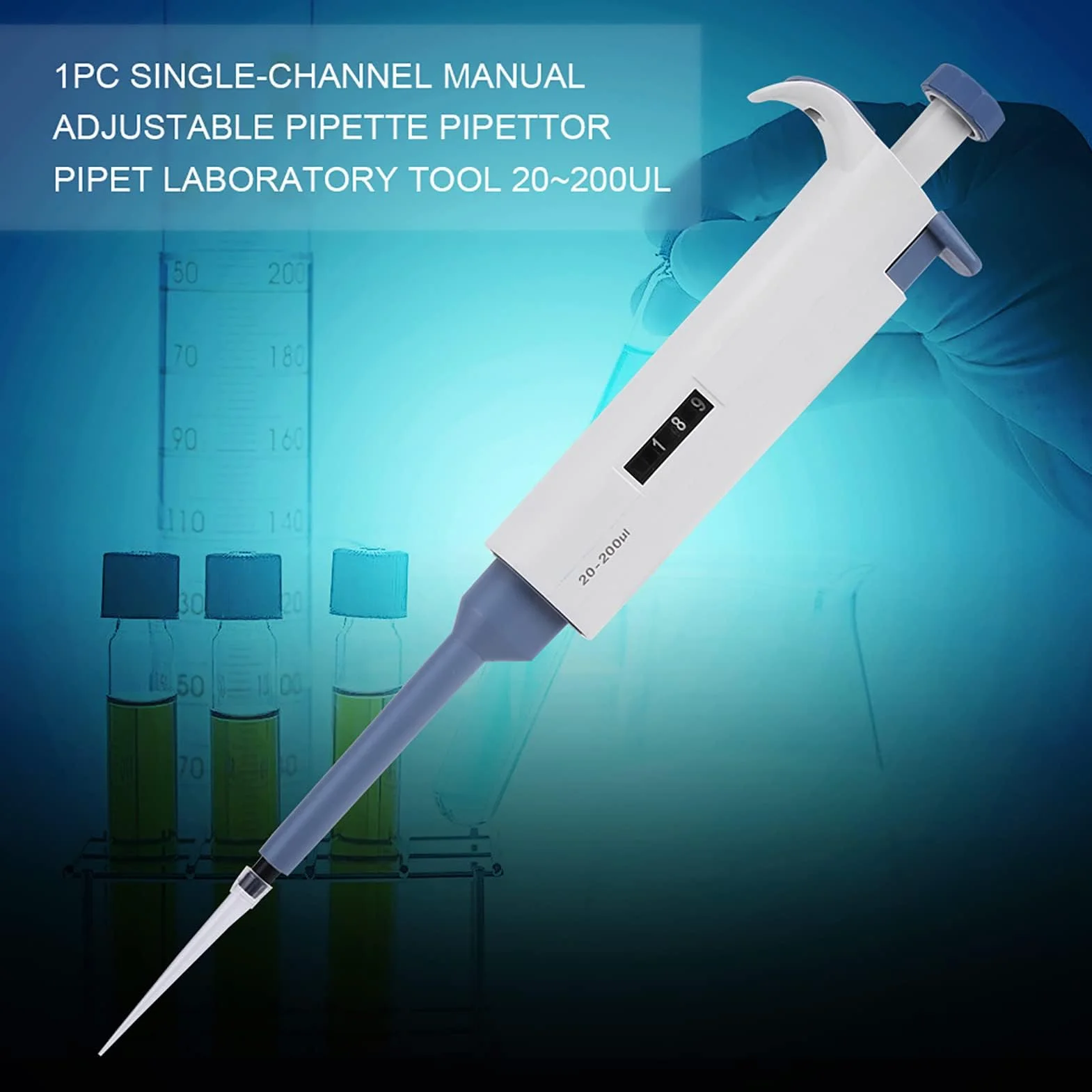 Pipet, Lab MicroPipette, Single-Channel Adjustable Volume Micro Pipette High-Accurate MicroPipette Variable Volume Pipette, Transfer Pipettes