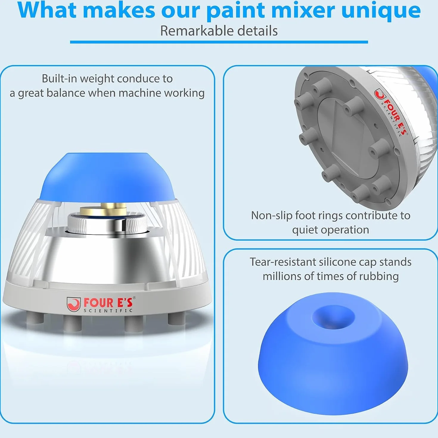 FOUR E'S SCIENTIFIC Mini Vortex mikser mieszalnik kolorów laboratoryjny Vortex wstrząsarka mieszalnik farb akrylowych tryb dotykowy Φ5,5 mm orbita 5000 obr./min 50 ml