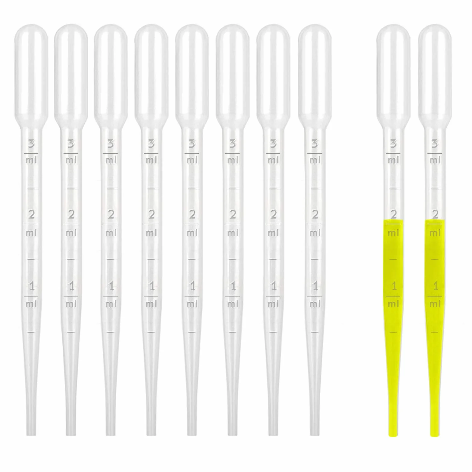 Pipetas de transferencia de plástico Moveland, 100 unidades, 3 ml, cuentagotas de ojos, pipetas de aceites esenciales, herramienta de maquillaje