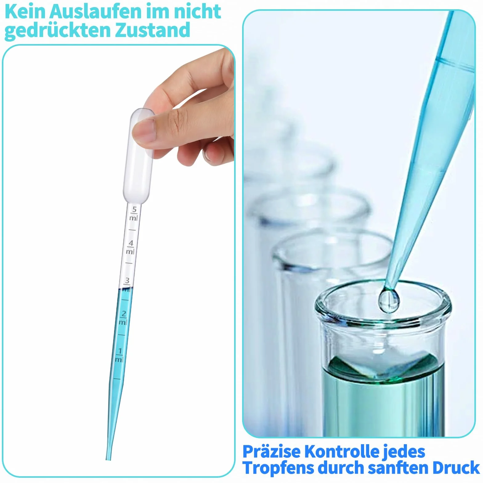 80 sztuk pipety 5 ml, pipety dla dzieci, jednorazowe pipety, długa pipeta, plastikowa pipeta z tworzywa sztucznego, kroplomierzem do olejków eterycznych, zwierząt domowych, laboratorium