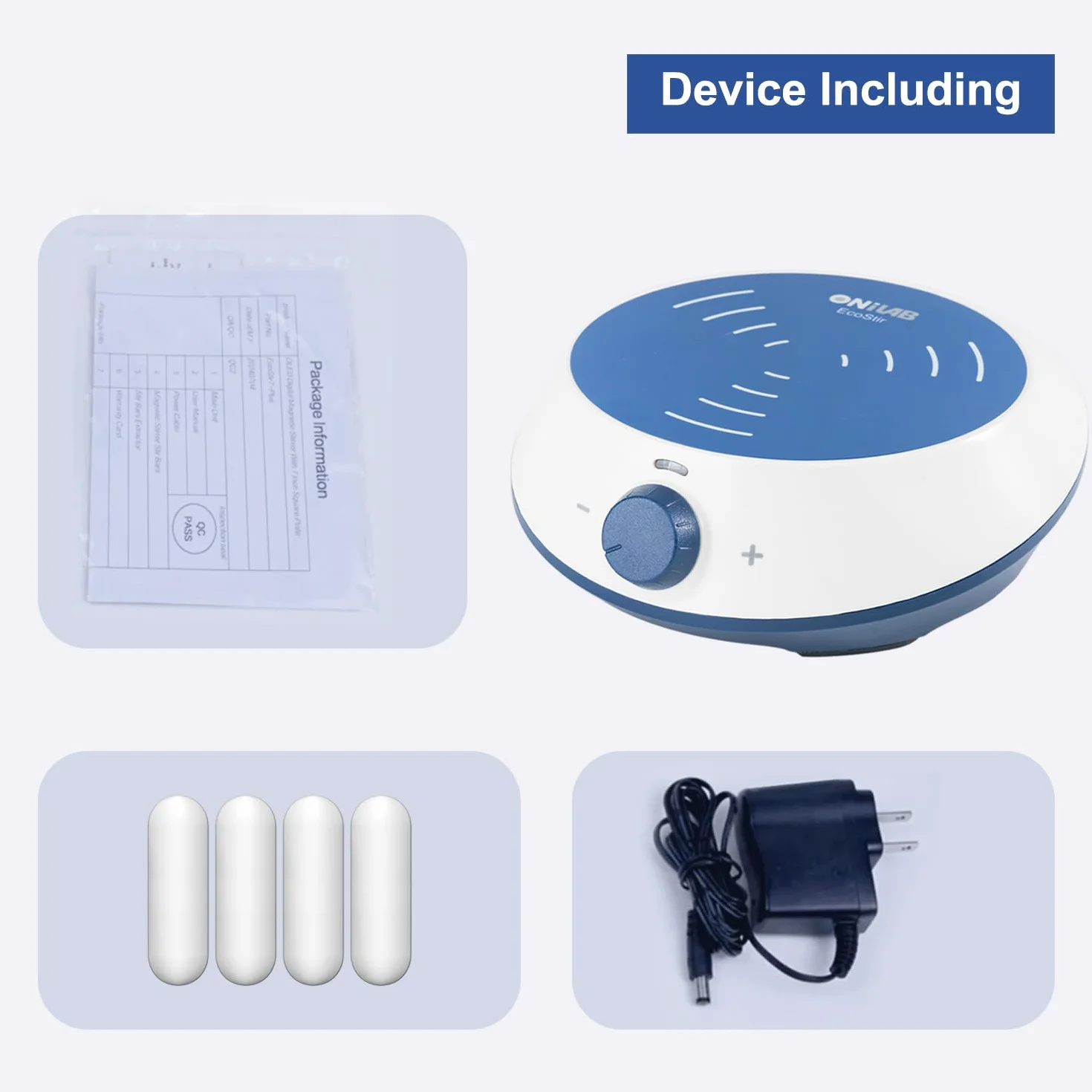 ONiLAB Magnetic Stirrer with 4PCS Stir Bars，Magnetic Mixer with Stirring Capacity 3000ml (No Heating)