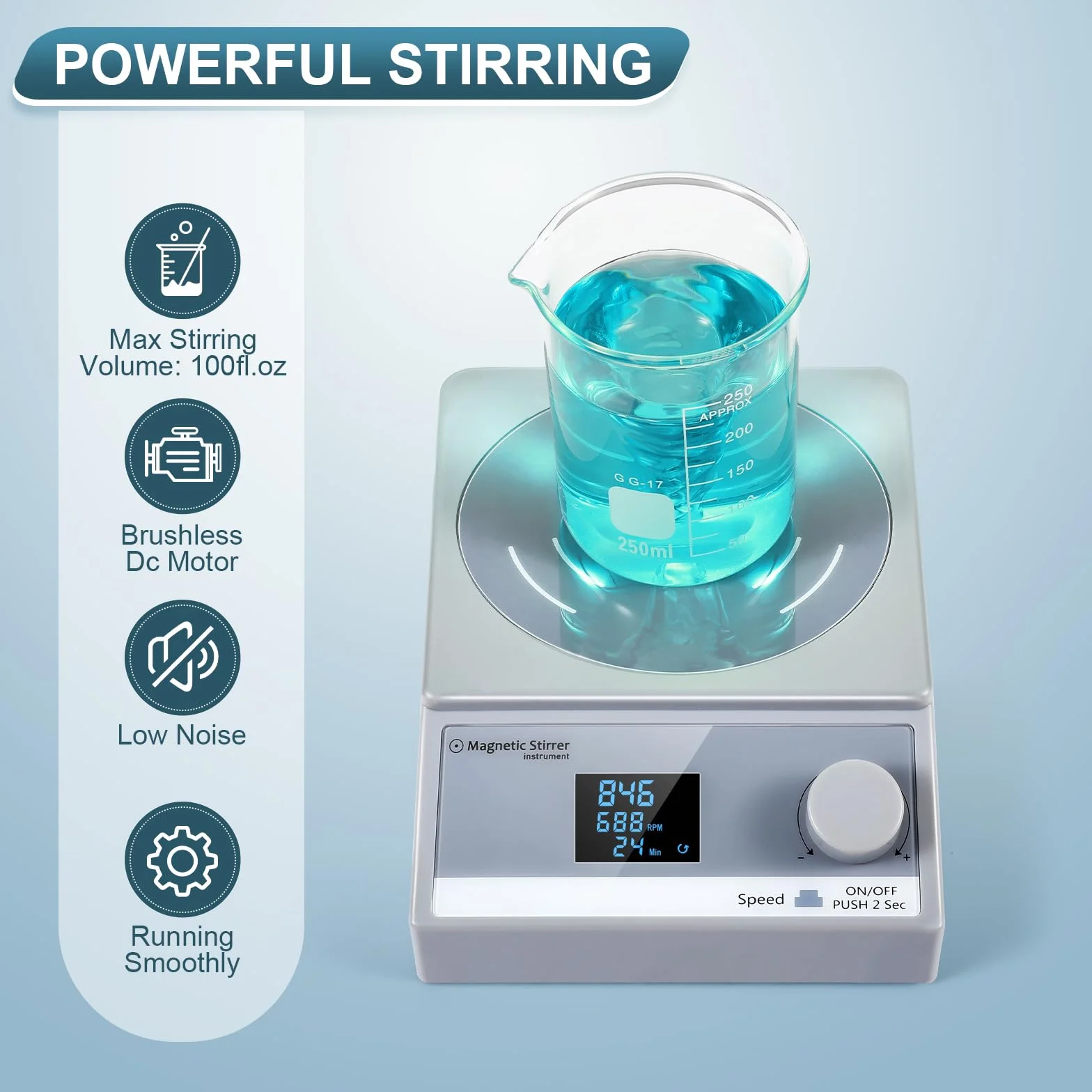 Mieszadło magnetyczne z timerem, 3,5L Cyfrowe mieszadło magnetyczne, Magnetyczna płyta mieszająca z wyświetlaczem LCD