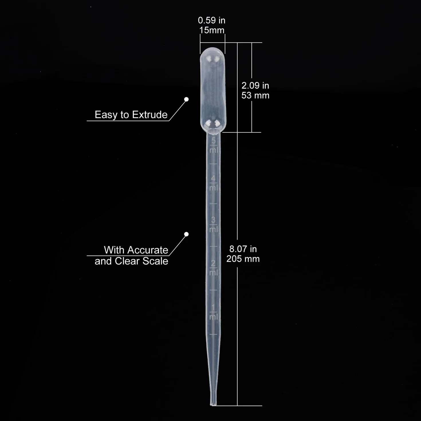 stonylab Pipety z kroplomierzem 3 ml Pipette Dropper, stopniowane plastikowe pipety transferowe do olejków eterycznych, przezroczyste i jednorazowe (3 ml, 100 opakowań)
