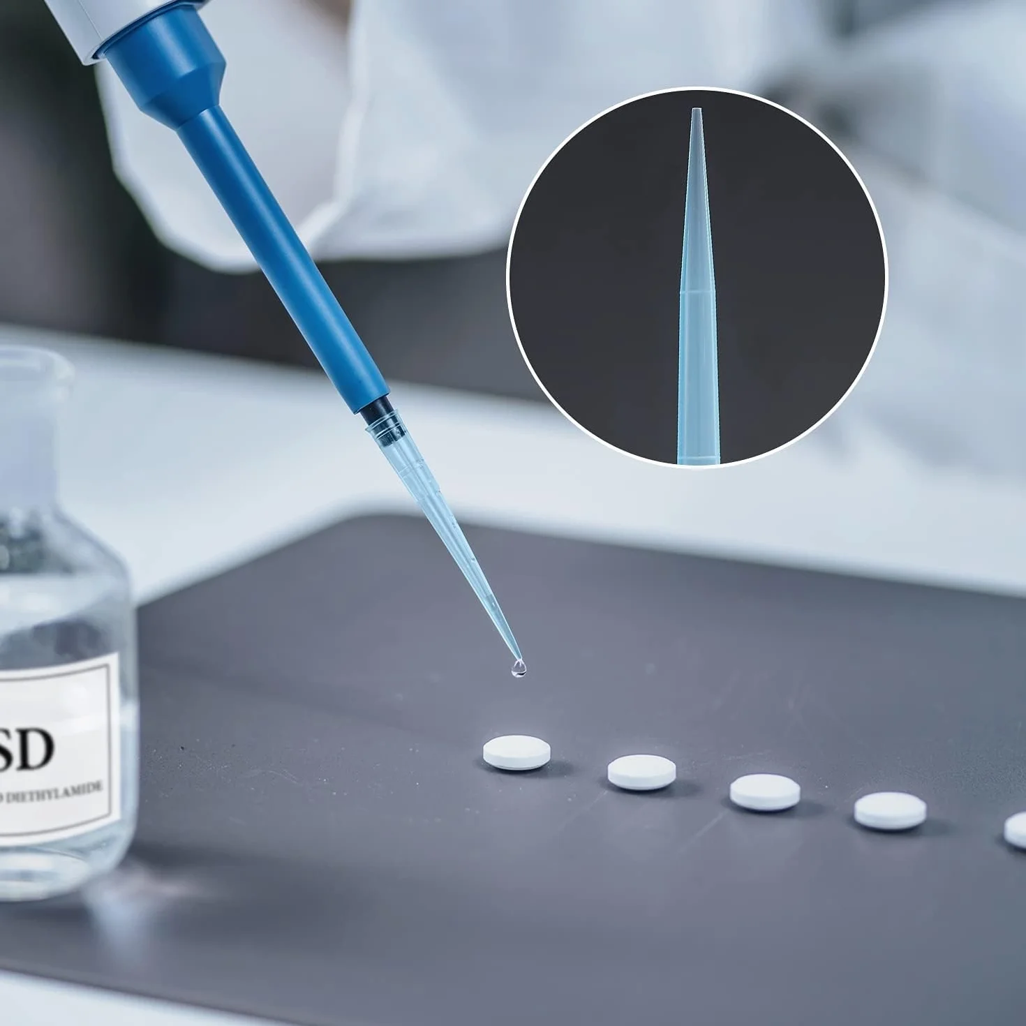 HUAZIZ 100 szt. Przezroczyste końcówki do pipet 5000 UL/5 ml Uniwersalne plastikowe końcówki do pipet w płynie do autoklawowalnego Polipropylen (PP)