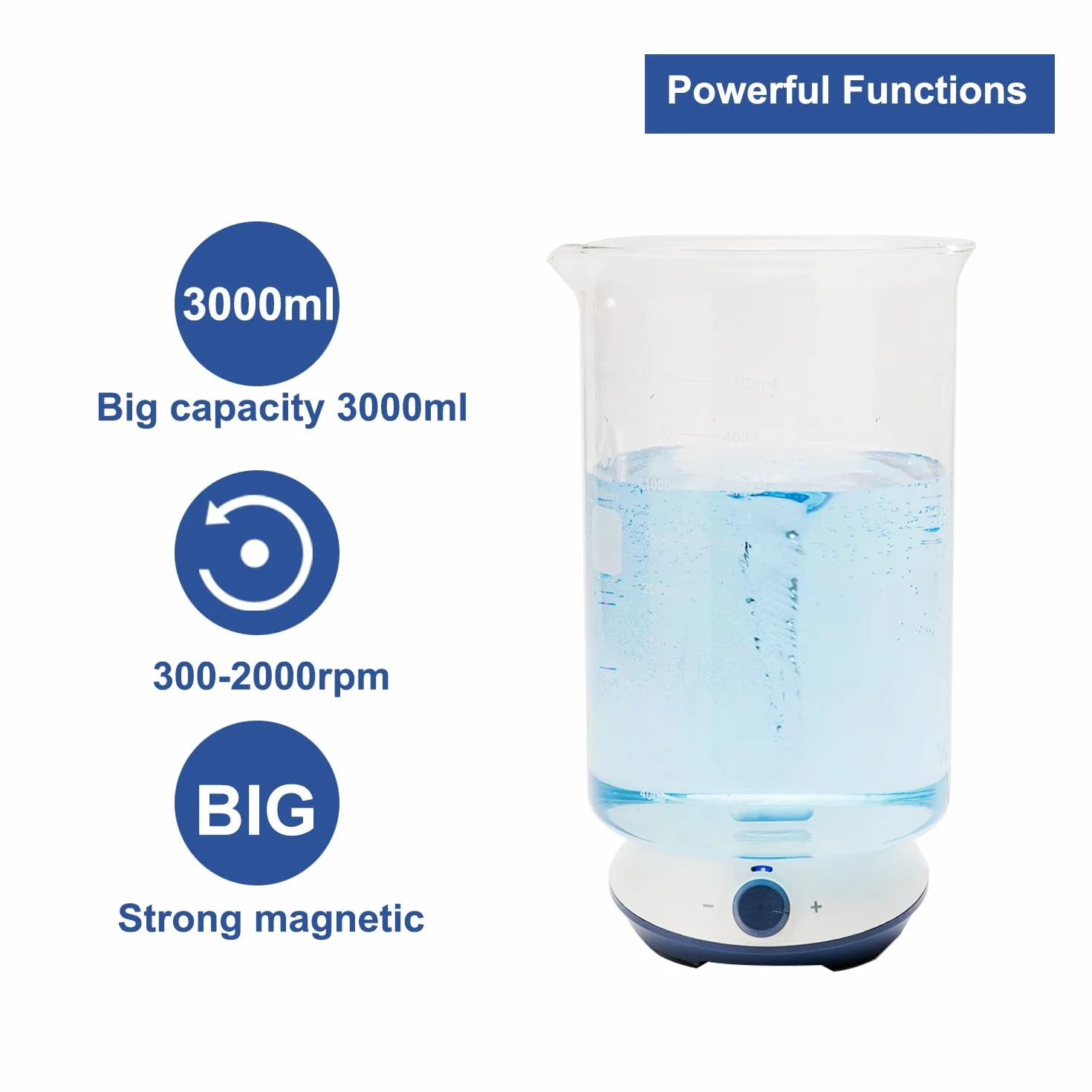 ONiLAB Magnetic Stirrer with 4PCS Stir Bars，Magnetic Mixer with Stirring Capacity 3000ml (No Heating)