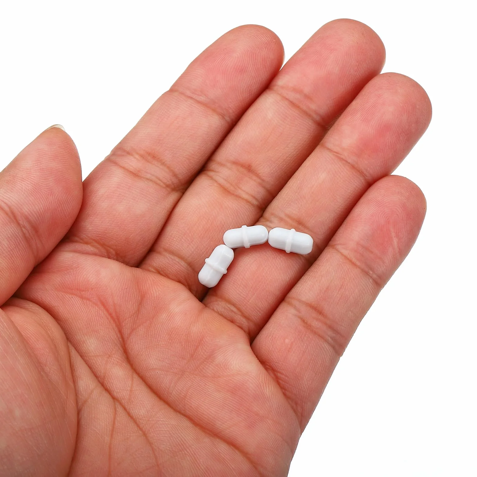 QUARKZMAN Magnetyczny pręt mieszający do mieszadła magnetycznego, kształt cylindryczny, powłoka PTFE, biały magnes, 10 mm / 0,39 cala, do laboratorium, 10 sztuk