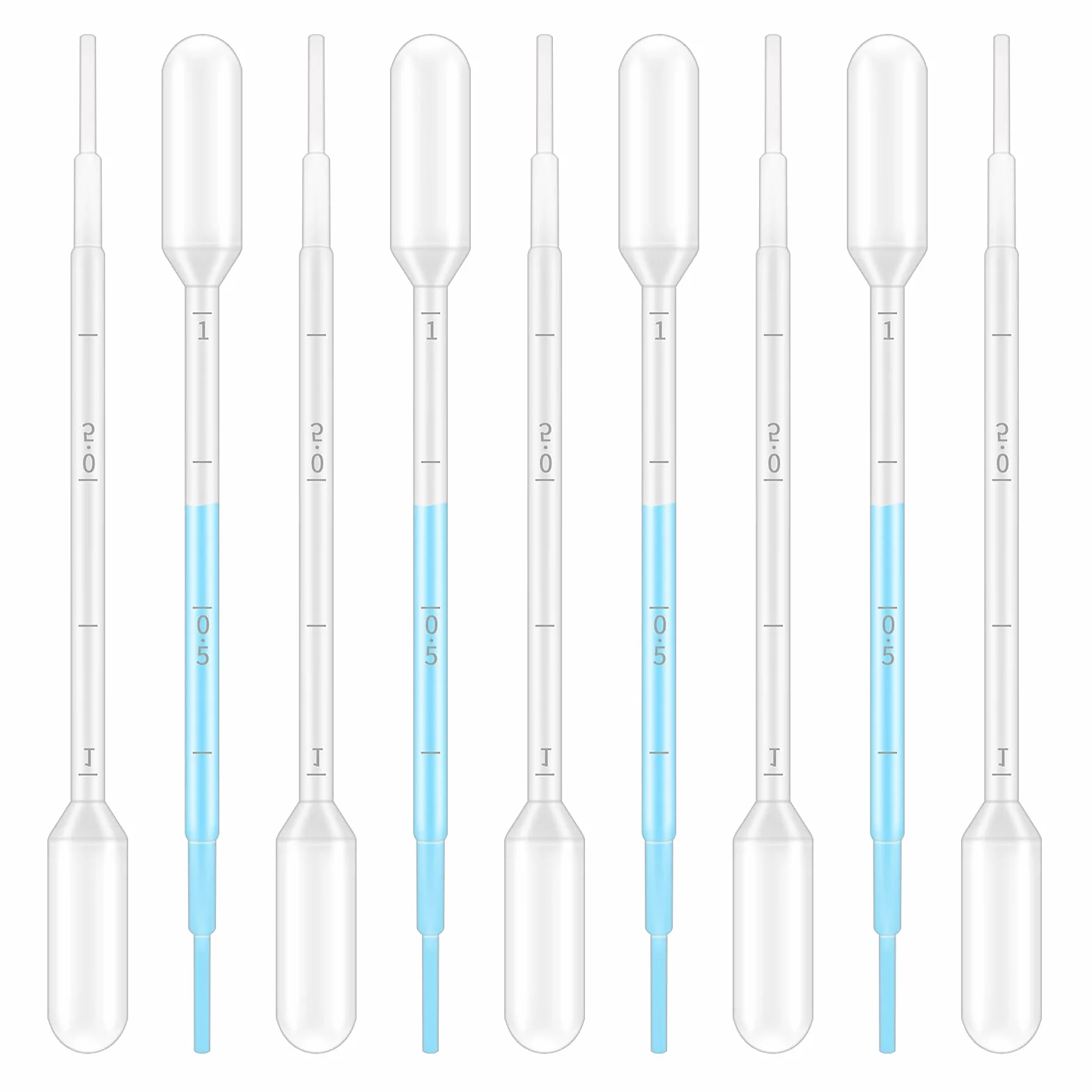 G2PLUS 100 szt. pipety z kroplomierzem, 1 ml, pipeta pomiarowa, z polietylenu, do eksperymentu, medycyny (1 ml)