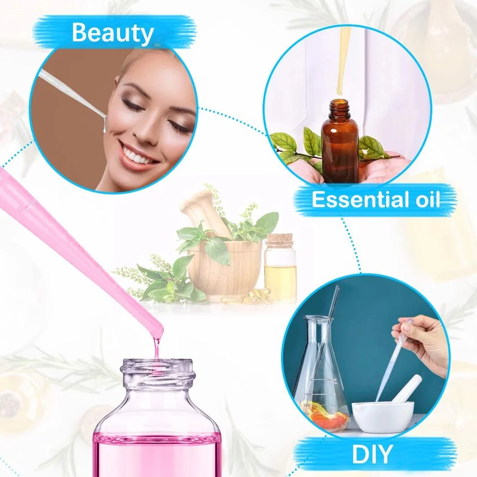 20 sztuk pipet, 3ml plastikowe pipety transferowe jednorazowe ze skalą, pipety dozujące, do prób laboratoryjnych, eksperymentów w klasie, perfum, olejków eterycznych