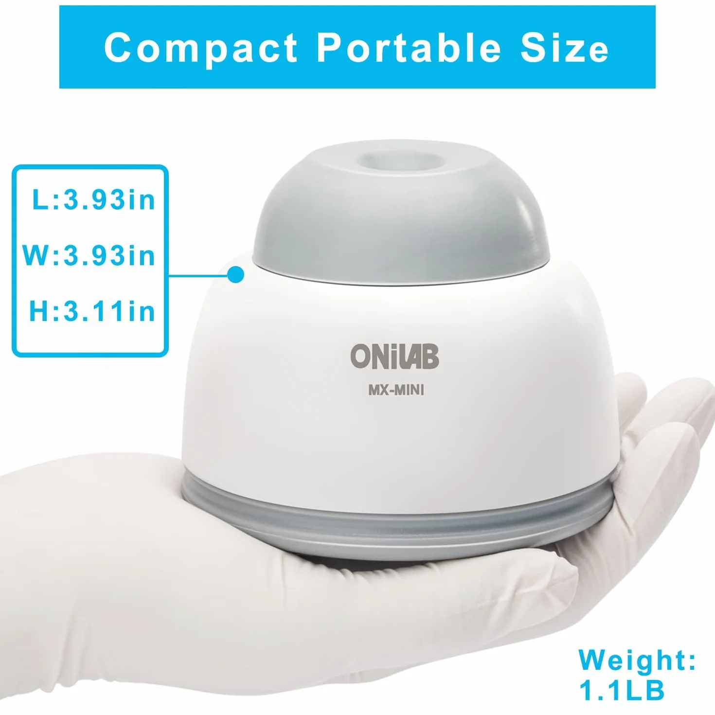 ONiLAB Mini Vortex Mixer z funkcją dotykową, mieszanie w laboratorium, lakier do paznokci, klej do rzęs i farby akrylowe, wirówka laboratoryjna do probówek, w zestawie 120 sztuk kul mieszających ze