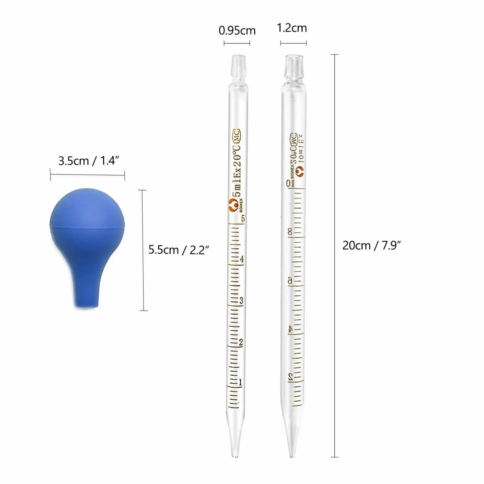 Pipeta szklana 5 ml, 10 ml, pipeta kroplowa z zakraplaczem i szklany cylinder miarowy 25 ml, pipety miarowe, szklana pipeta miarowa do laboratorium, szkoły medycyny żywności