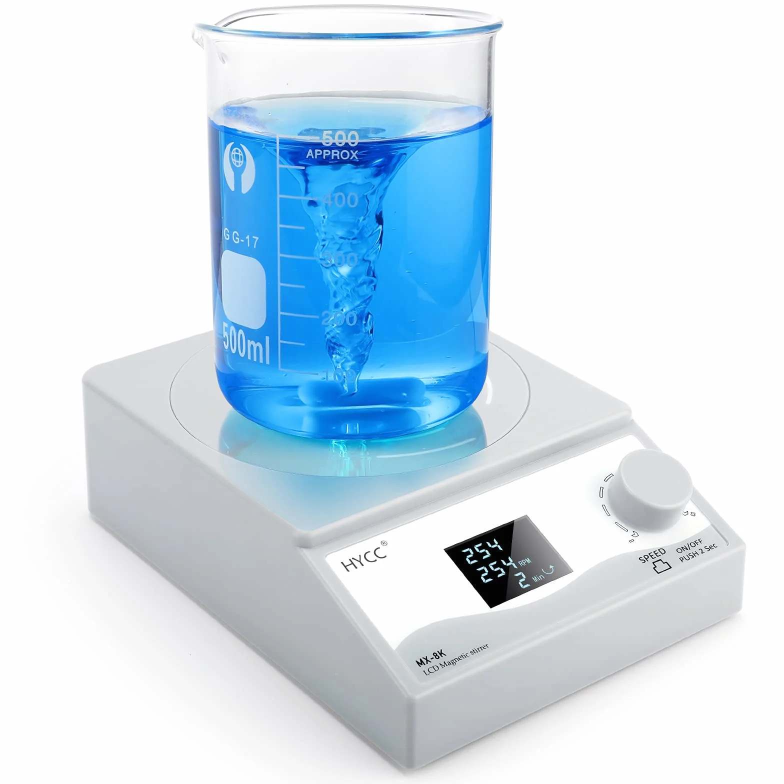 HYCC Cyfrowe mieszadło magnetyczne laboratorium magnetyczne mieszadło płytka z funkcją pomiaru czasu (typ mieszania wyświetlacza LCD)