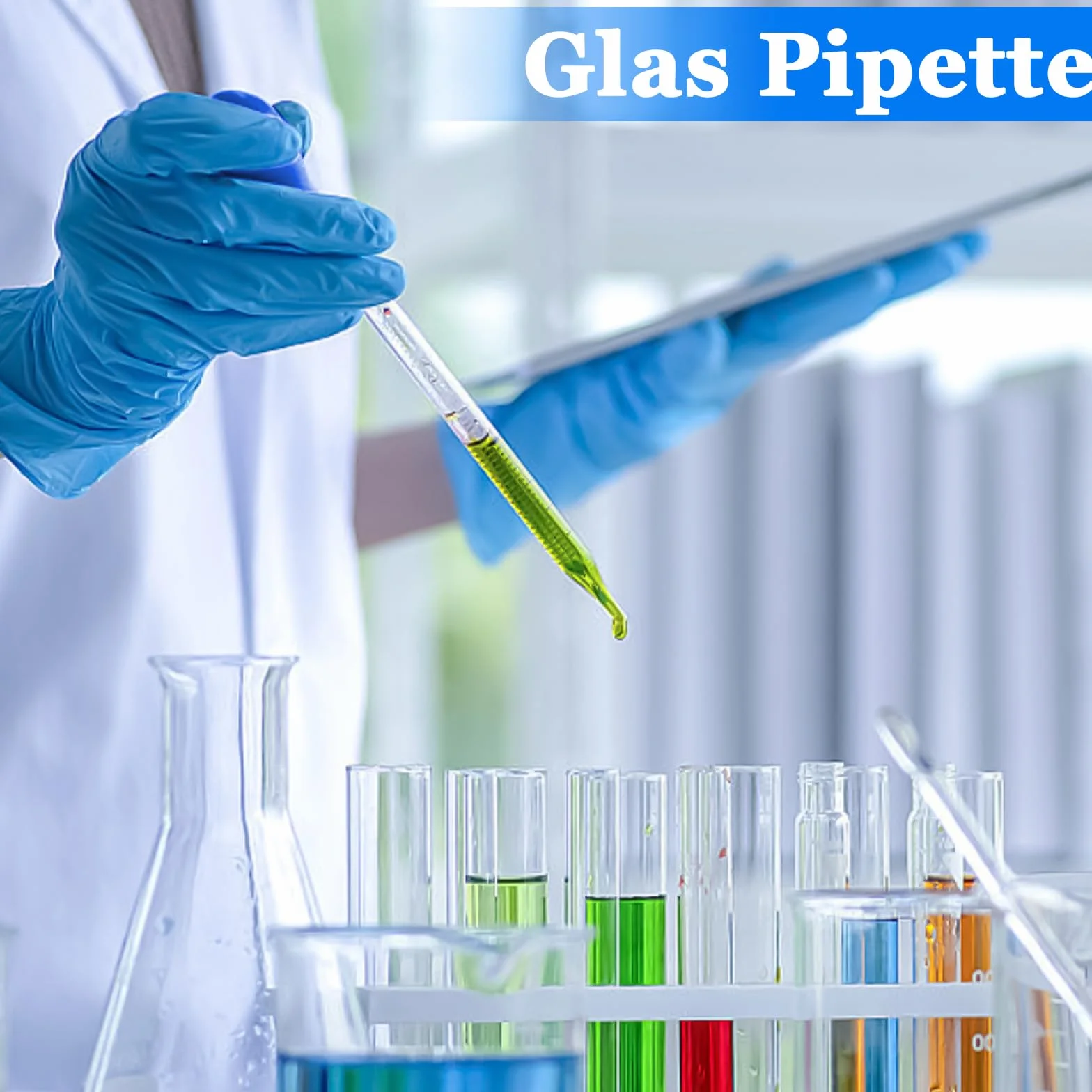 4 szklane pipety, 1 ml/5 ml/10 ml, z gumową kulką pipety ze szczotkami, długa pipeta do pipety, duża, pipeta do pomiarów, do laboratorium, szkoły, badań żywnościowych