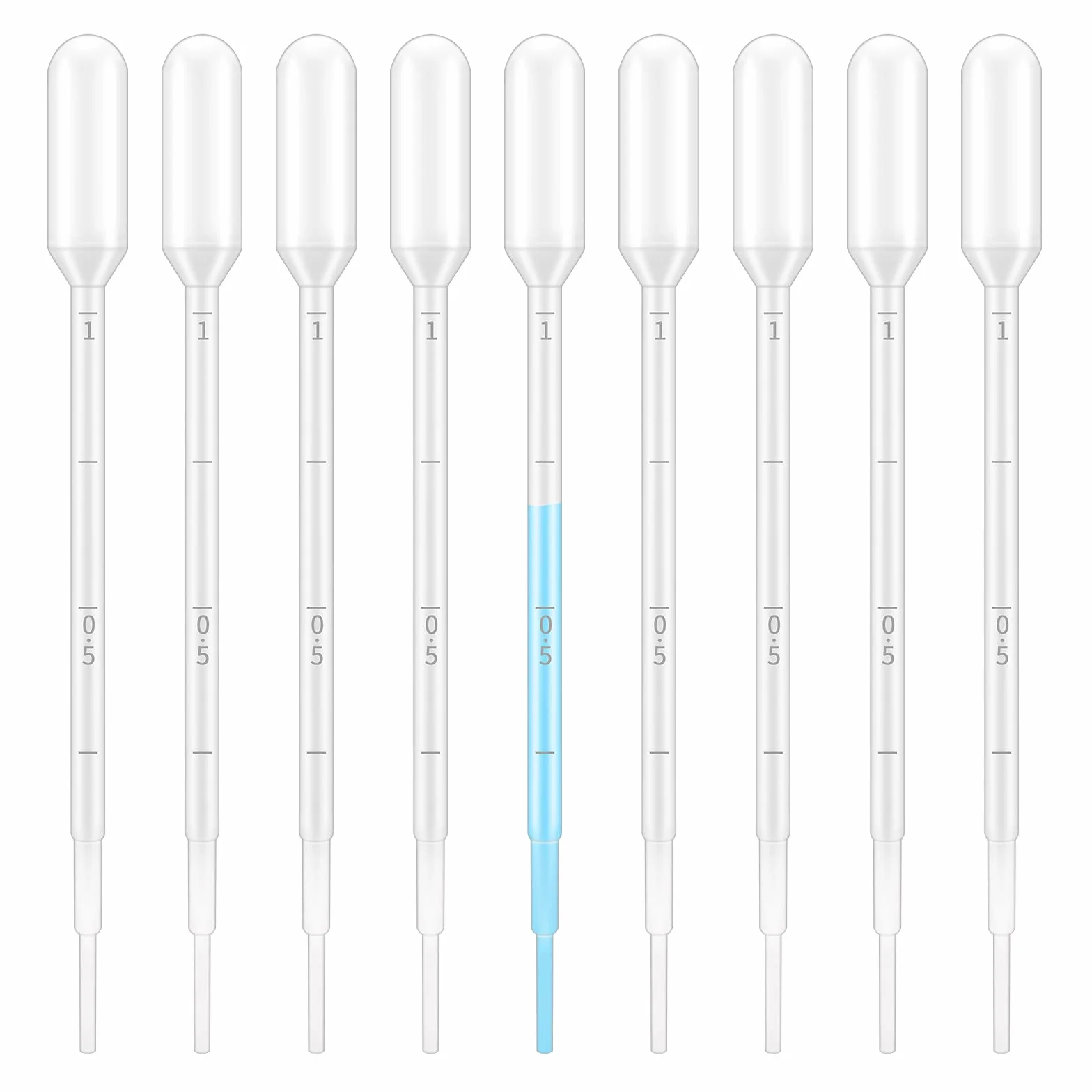 G2PLUS 100 szt. pipety z kroplomierzem, 1 ml, pipeta pomiarowa, z polietylenu, do eksperymentu, medycyny (1 ml)
