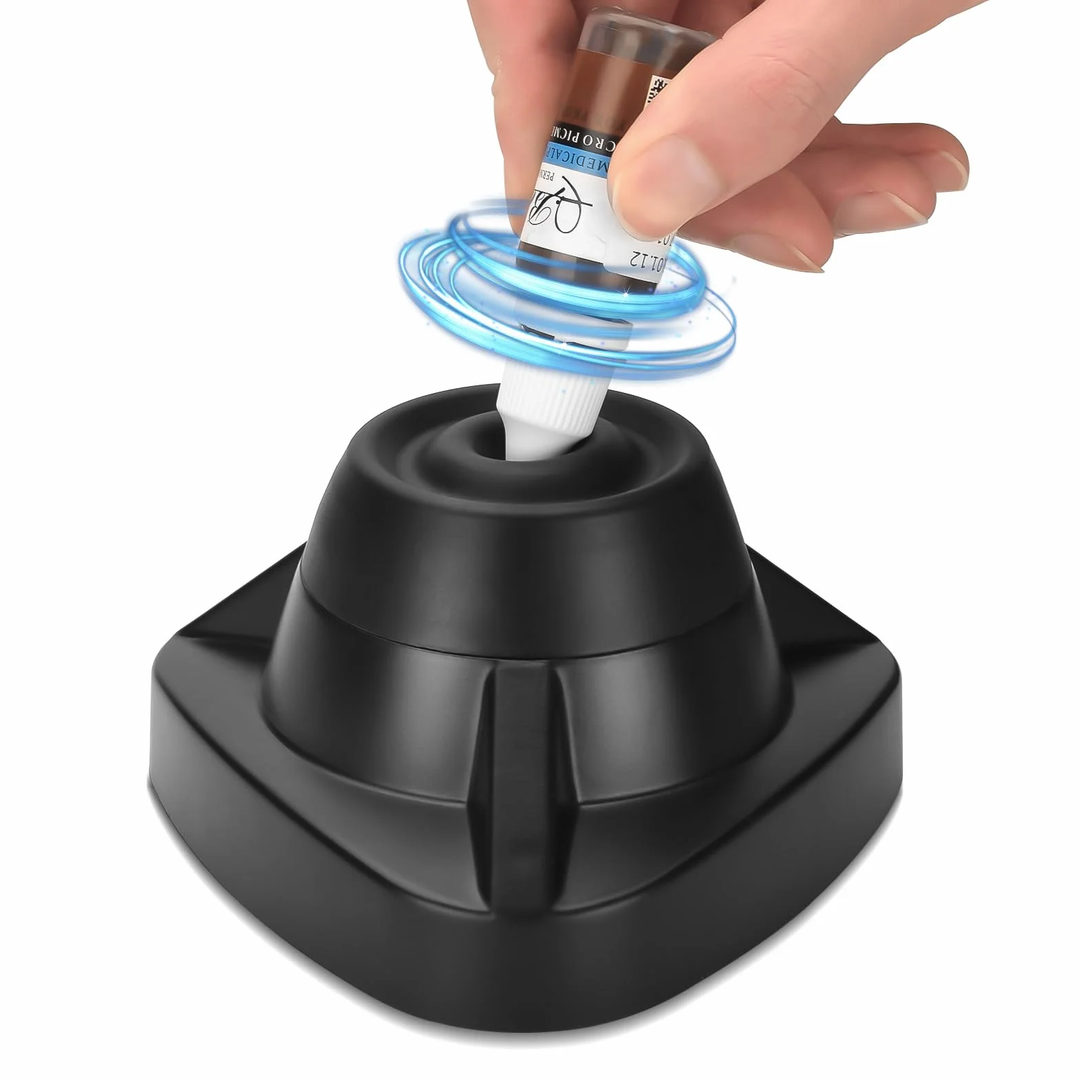 ATOMUS Black Mini Vortex Mixer 10000RPM Liquid Lab Paint Mixer Shakers Strong Vortex Shaking Blender for Acrylic Paint Nail Polish Eyelash Adhesives Laboratory Test Tube