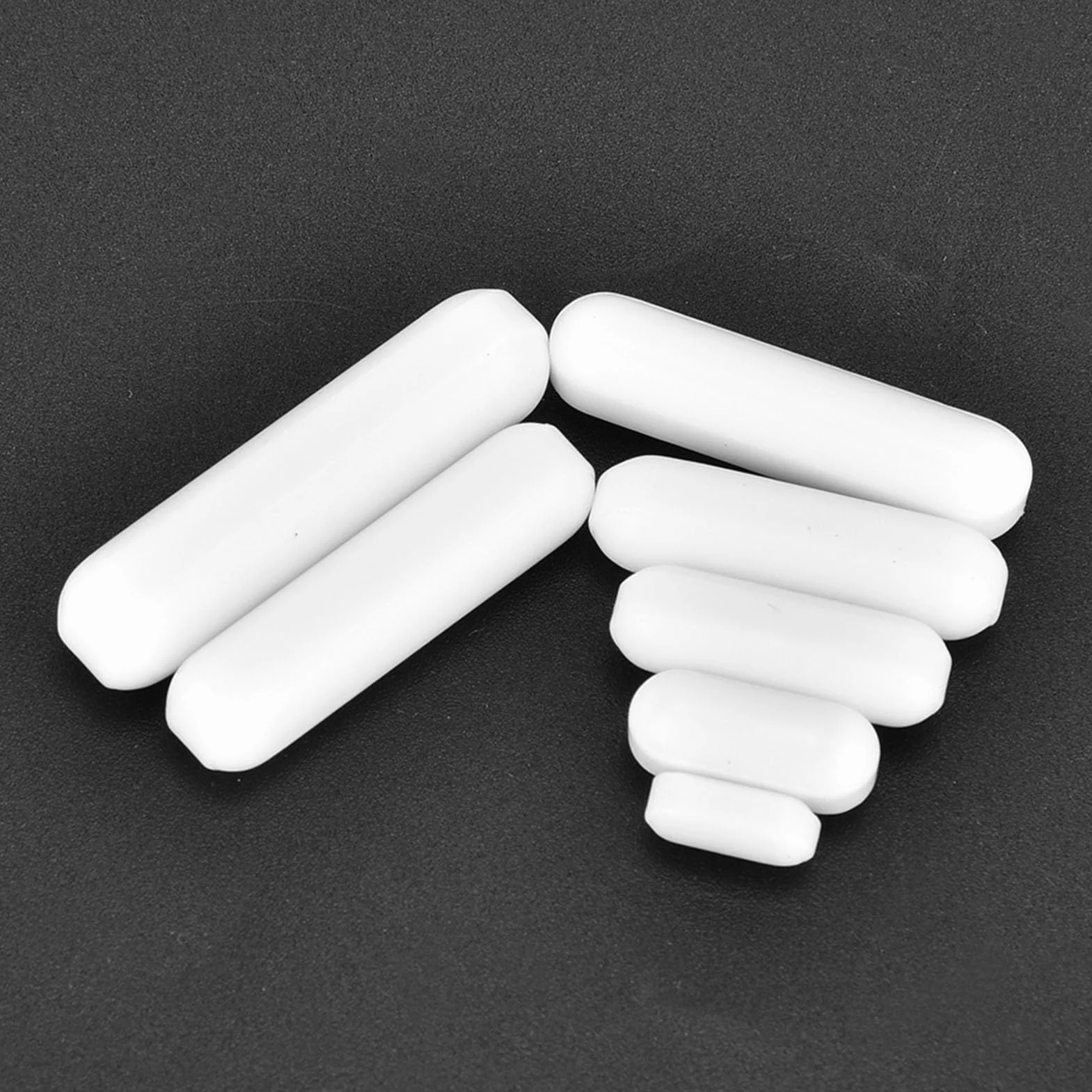 7 Sztuk Mieszadło Magnetyczne z Pokrywą PTFE, Mieszadełka Odporność na Korozję – Biały Komplet do Laboratorium Biochemicznego, Typ C
